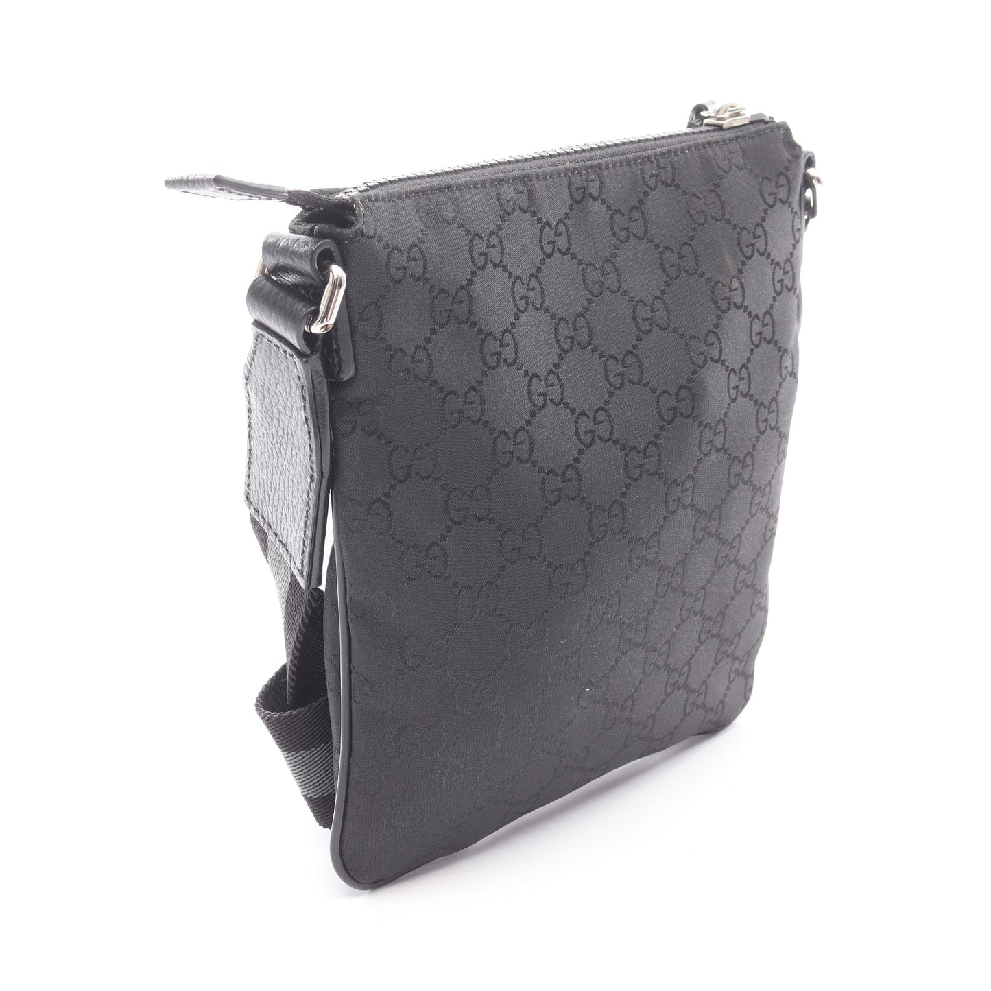 GG柄 ショルダーバッグ ナイロン レザー ブラック グッチ バッグ GUCCI