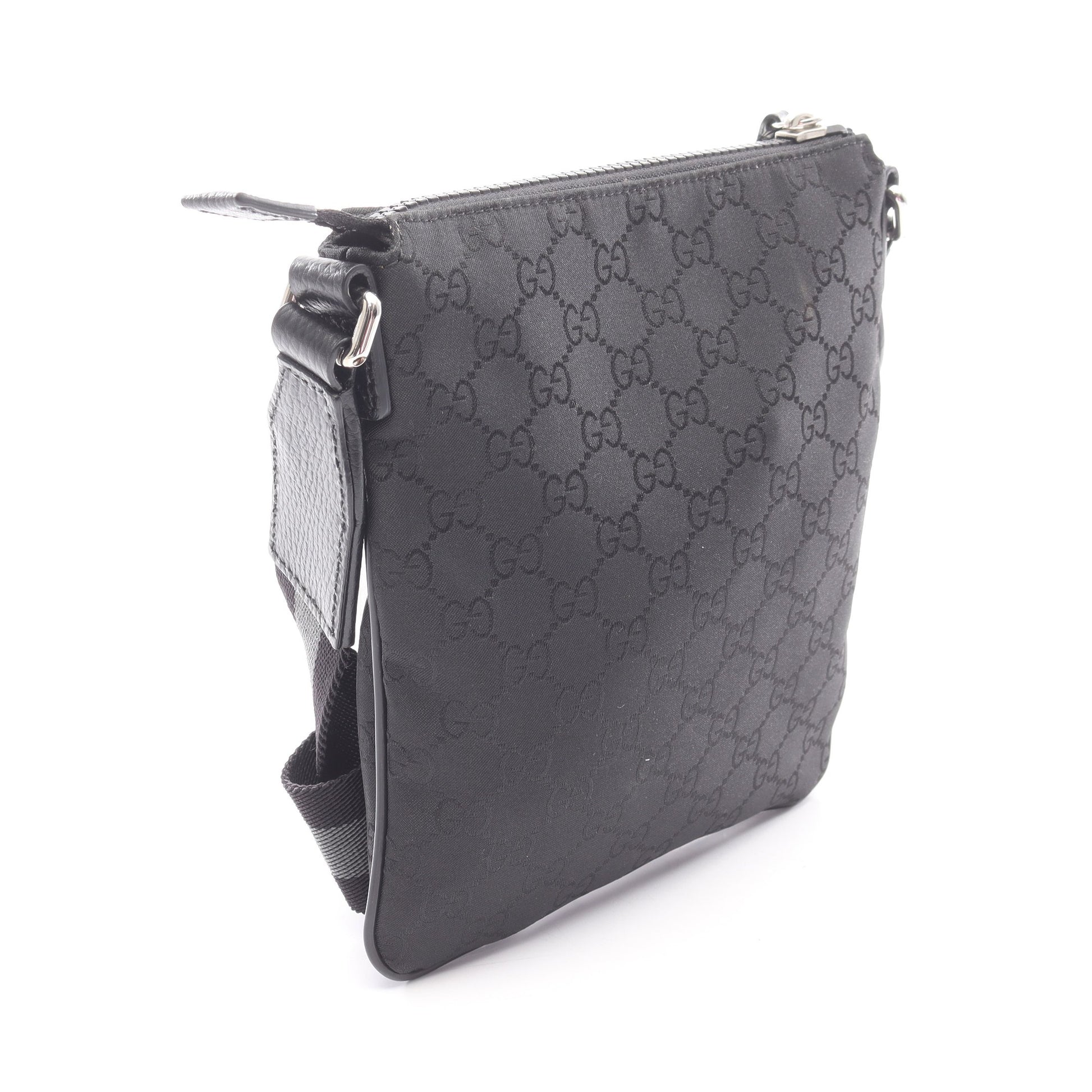 GG柄 ショルダーバッグ ナイロン レザー ブラック グッチ バッグ GUCCI