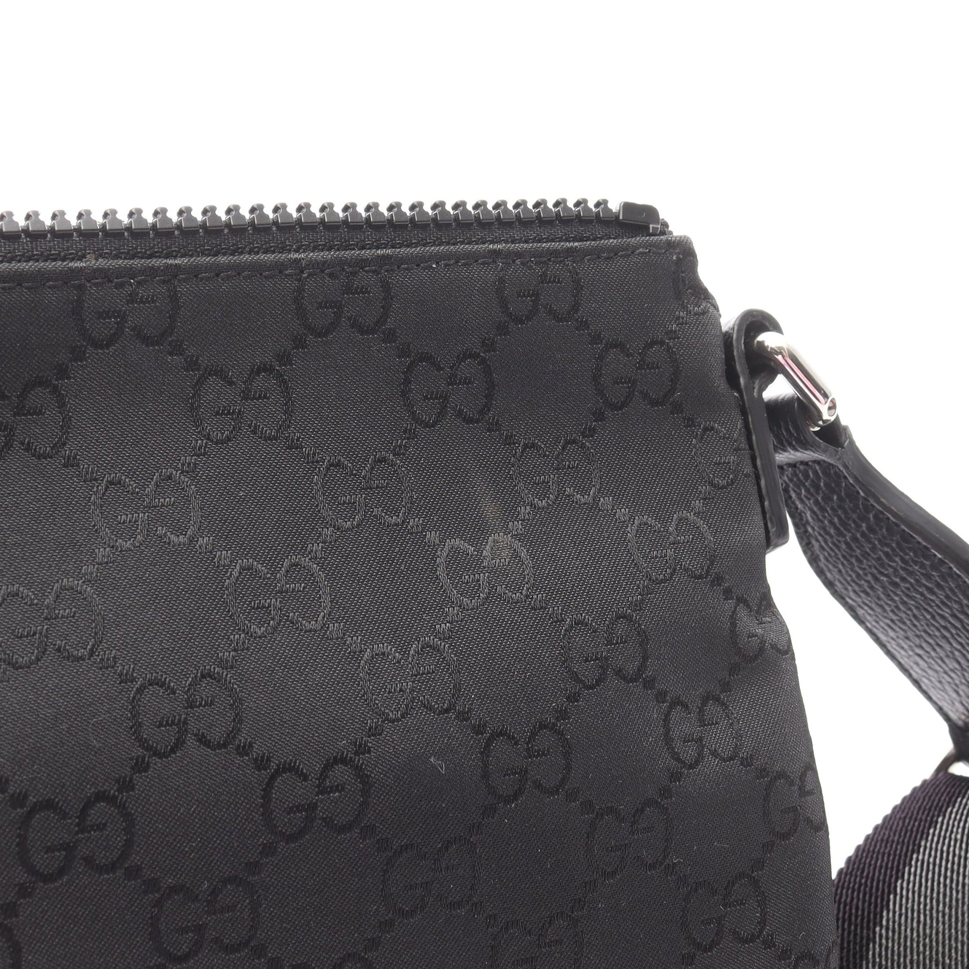 GG柄 ショルダーバッグ ナイロン レザー ブラック グッチ バッグ GUCCI