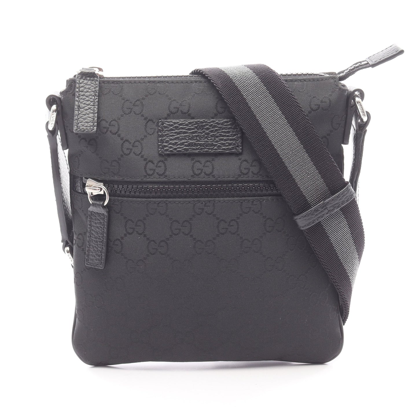 GG柄 ショルダーバッグ ナイロン レザー ブラック グッチ バッグ GUCCI