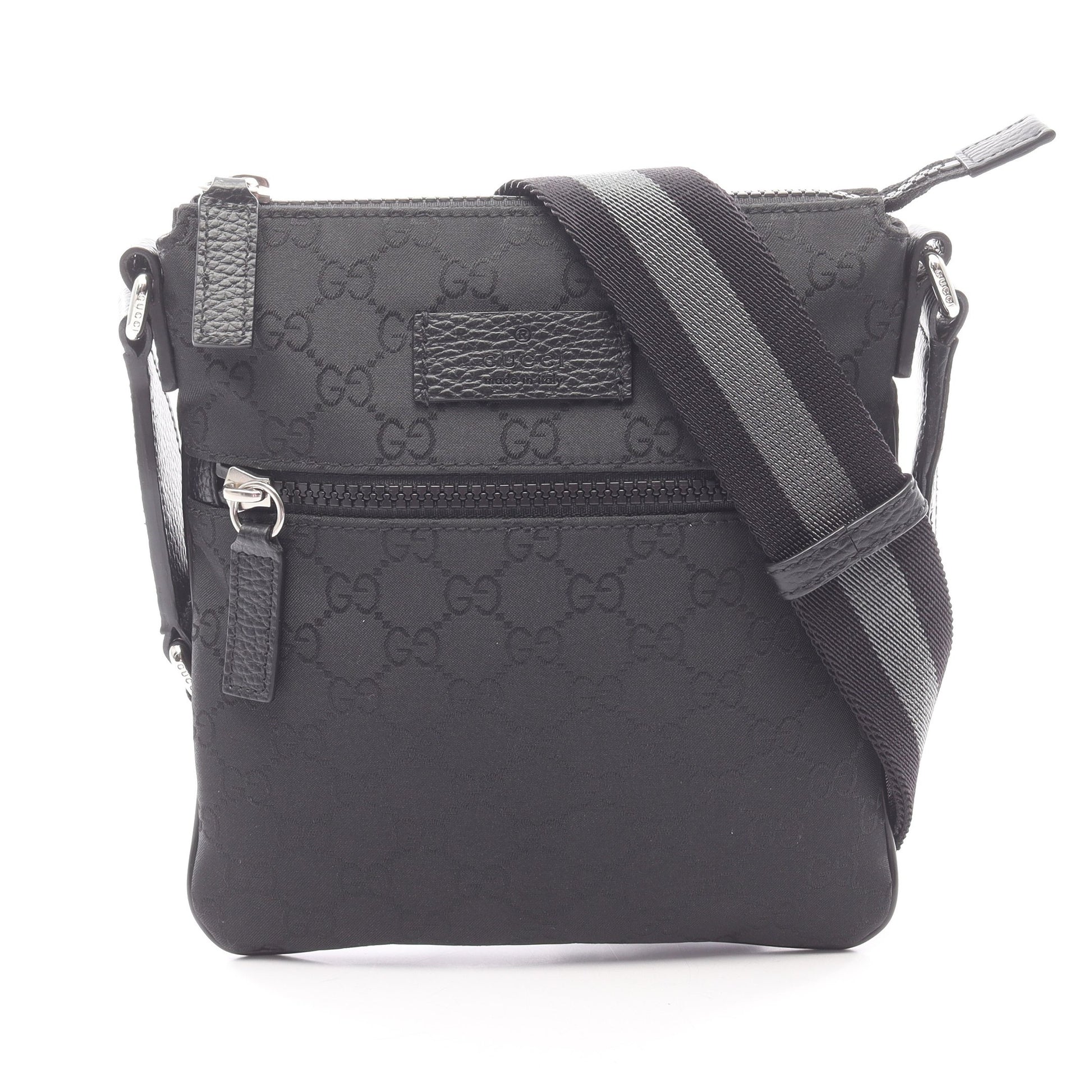 GG柄 ショルダーバッグ ナイロン レザー ブラック グッチ バッグ GUCCI