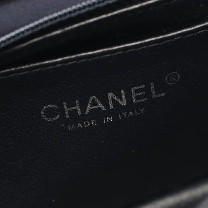 ミニマトラッセ20 チェーンショルダーバッグ コットンジャージ ネイビー シルバー金具 シャネル バッグ CHANEL