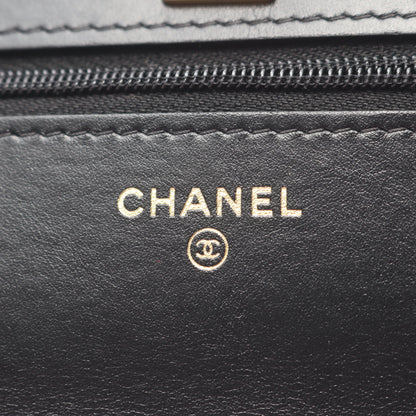 マトラッセ 2WAY チェーンウォレット ラムスキン ブラック ゴールド金具 シャネル バッグ CHANEL