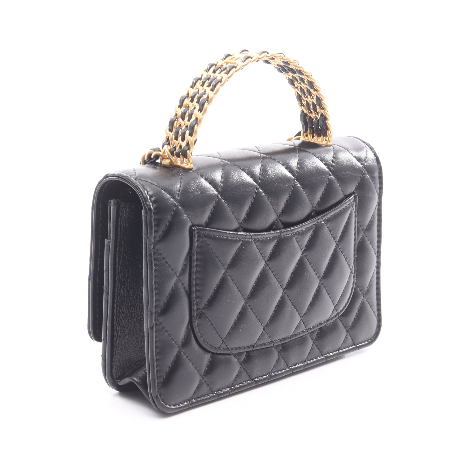 マトラッセ 2WAY チェーンウォレット ラムスキン ブラック ゴールド金具 シャネル バッグ CHANEL