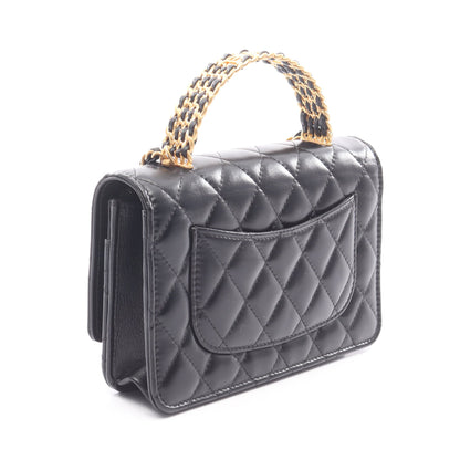 マトラッセ 2WAY チェーンウォレット ラムスキン ブラック ゴールド金具 シャネル バッグ CHANEL