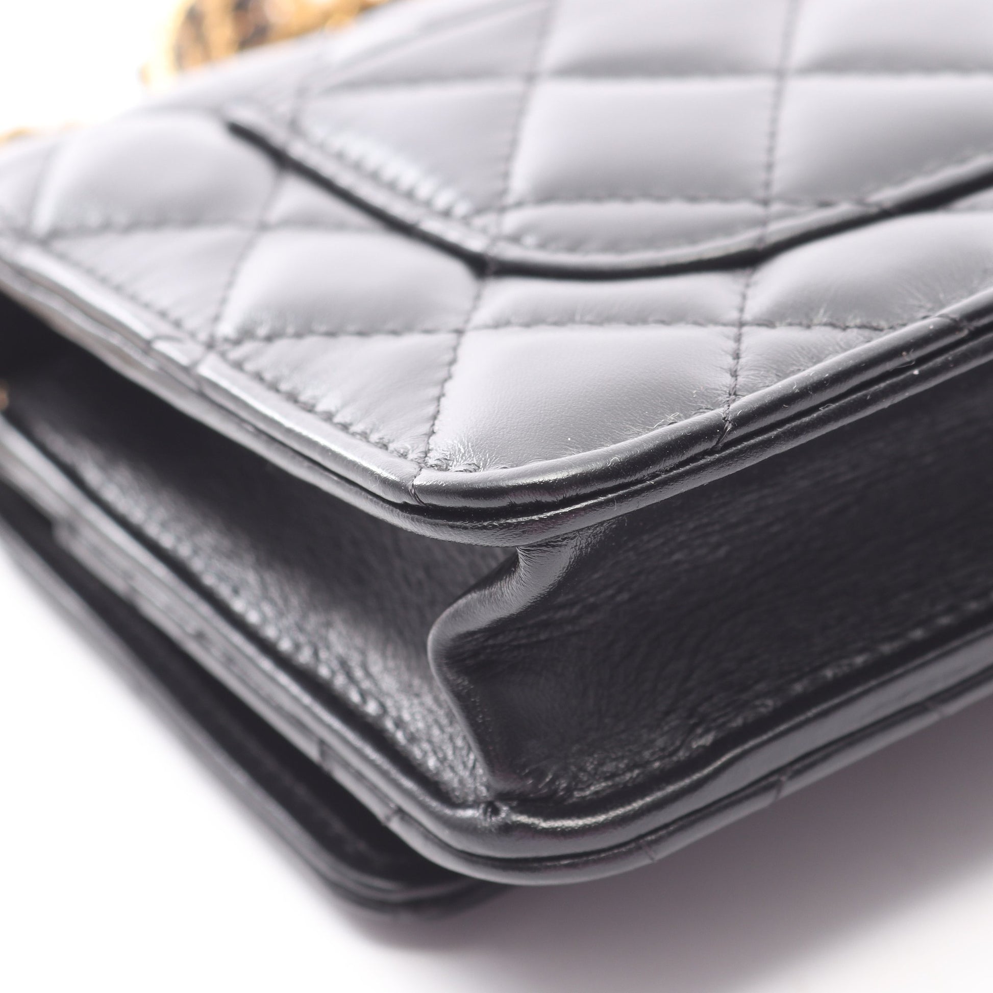 マトラッセ 2WAY チェーンウォレット ラムスキン ブラック ゴールド金具 シャネル バッグ CHANEL