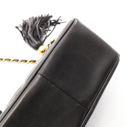 トリプルココマーク タッセル チェーンショルダーバッグ ラムスキン ブラック ゴールド金具 シャネル バッグ CHANEL