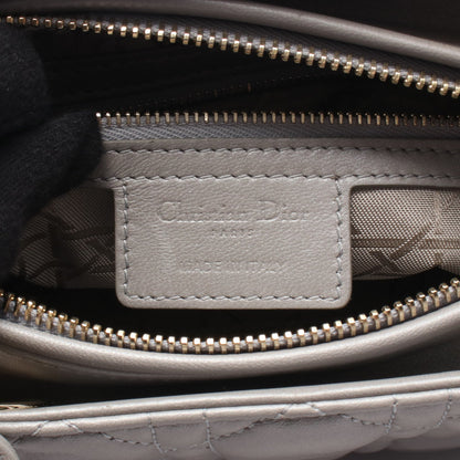 LADY DIOR レディディオール カナージュ 2WAY ハンドバッグ レザー グレー クリスチャンディオール バッグ Christian Dior