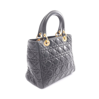 LADY DIOR レディディオール カナージュ ハンドバッグ レザー ブラック クリスチャンディオール バッグ Christian Dior