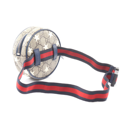 チルドレンズ GGスプリーム スター キッズ ウエストバッグ ボディバッグ PVC レザー ベージュ ネイビー グッチ バッグ GUCCI