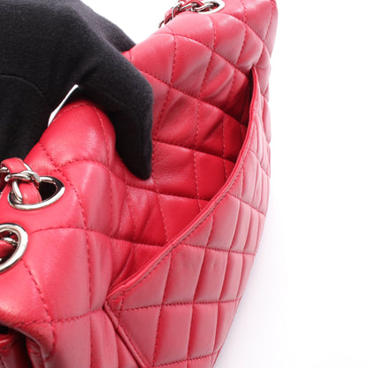 マトラッセ チェーンショルダーバッグ ラムスキン ピンクパープル シルバー金具 シャネル バッグ CHANEL