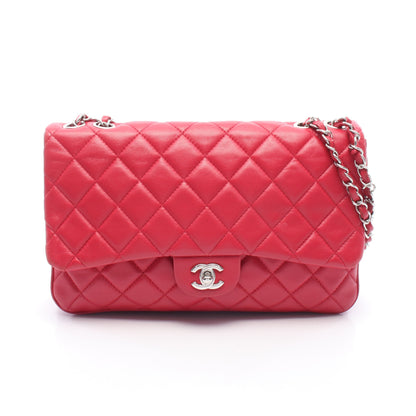 マトラッセ チェーンショルダーバッグ ラムスキン ピンクパープル シルバー金具 シャネル バッグ CHANEL