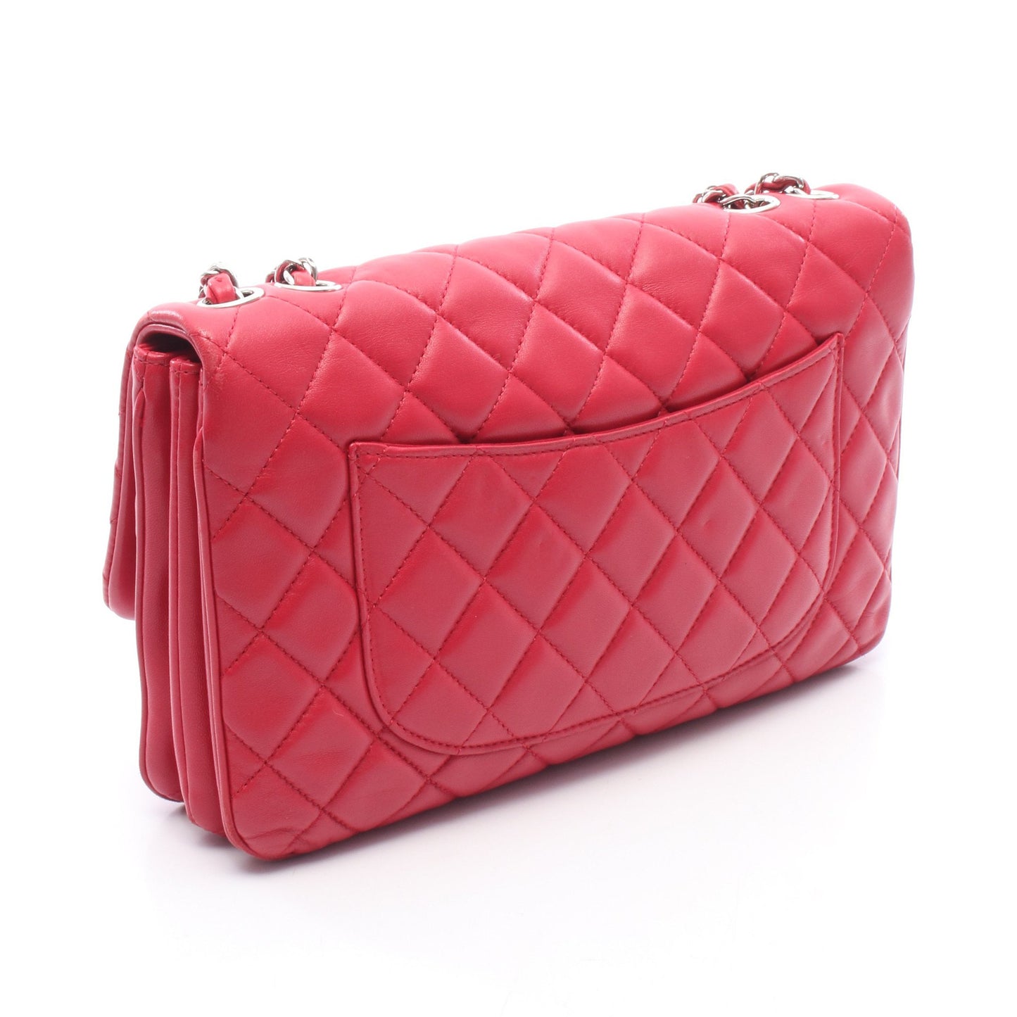 マトラッセ チェーンショルダーバッグ ラムスキン ピンクパープル シルバー金具 シャネル バッグ CHANEL
