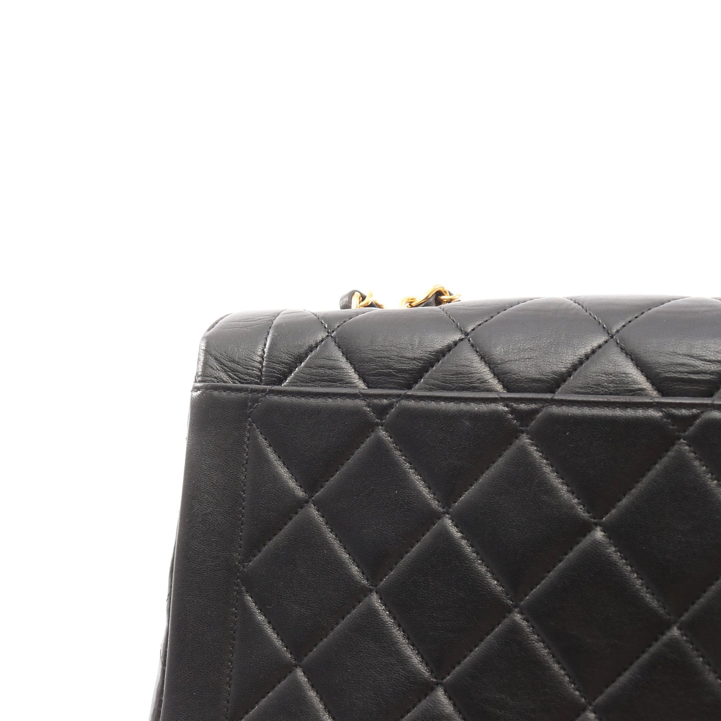 マトラッセ チェーンショルダーバッグ ラムスキン ブラック ゴールド金具 シャネル バッグ CHANEL
