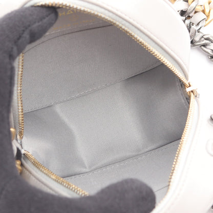 CHANEL19 マトラッセ ラウンド コンビ金具 2WAY チェーンショルダーバッグ ラムスキン ライトグレー シャネル バッグ CHANEL