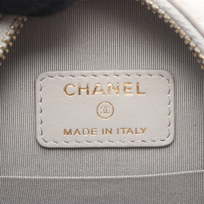CHANEL19 マトラッセ ラウンド コンビ金具 2WAY チェーンショルダーバッグ ラムスキン ライトグレー シャネル バッグ CHANEL