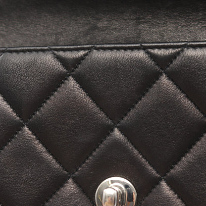 マトラッセ ショルダーバッグ ラムスキン ブラック シルバー金具 シャネル バッグ CHANEL