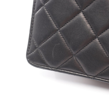 マトラッセ ショルダーバッグ ラムスキン ブラック シルバー金具 シャネル バッグ CHANEL