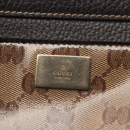 GGクリスタル ボディバッグ ウエストバッグ コーティングキャンバス レザー ベージュ ダークブラウン グッチ バッグ GUCCI