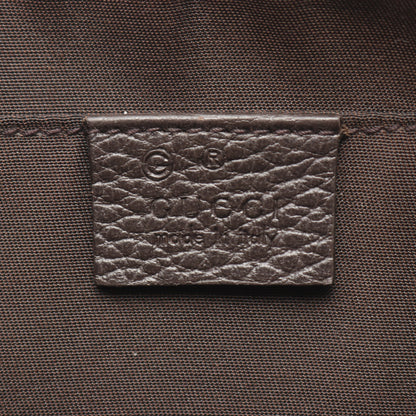 GGクリスタル ボディバッグ ウエストバッグ コーティングキャンバス レザー ベージュ ダークブラウン グッチ バッグ GUCCI