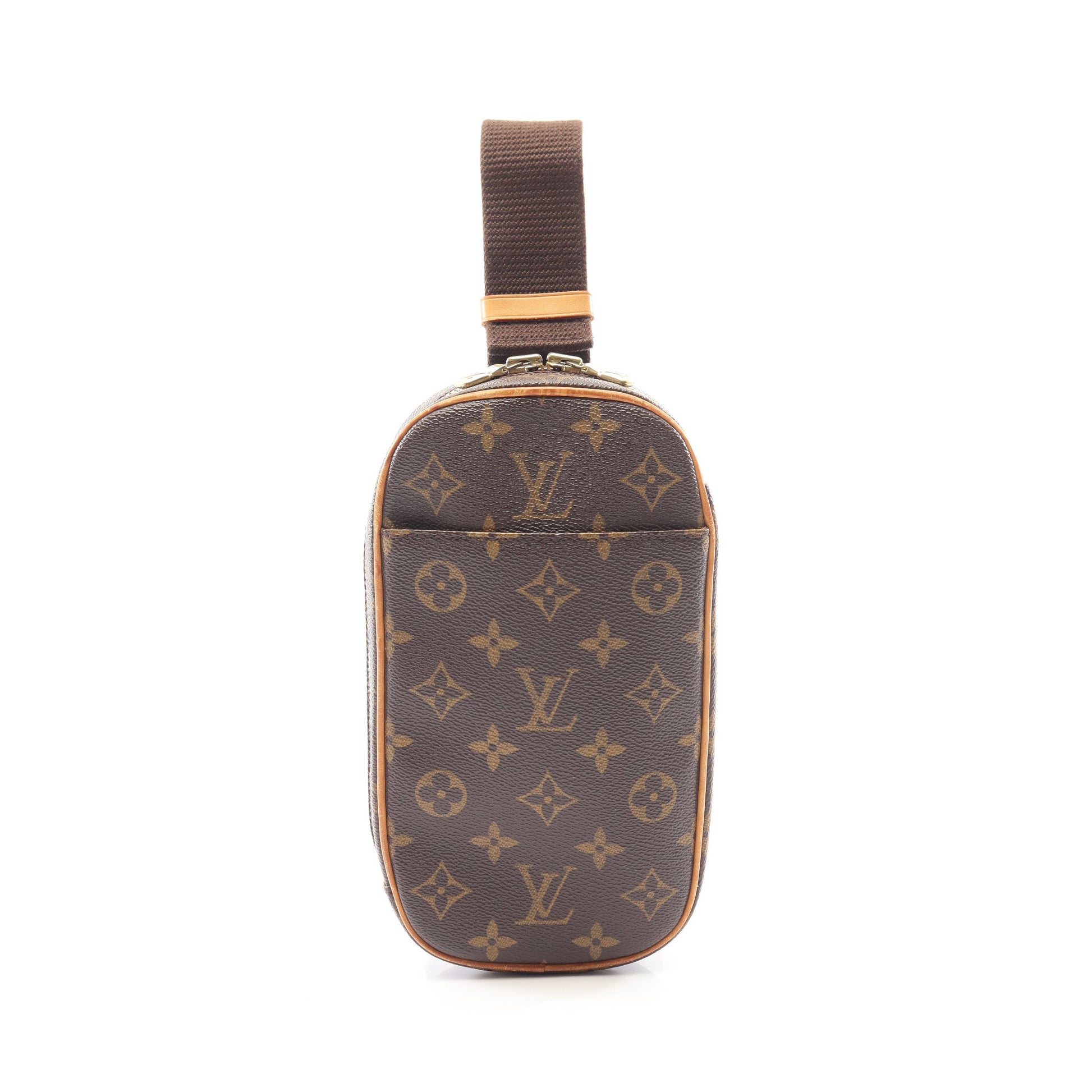 ポシェットガンジュ モノグラム ボディバッグ PVC レザー ブラウン ルイヴィトン バッグ LOUIS VUITTON