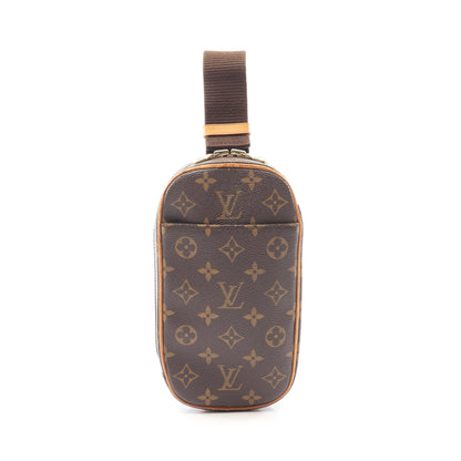 ポシェットガンジュ モノグラム ボディバッグ PVC レザー ブラウン ルイヴィトン バッグ LOUIS VUITTON
