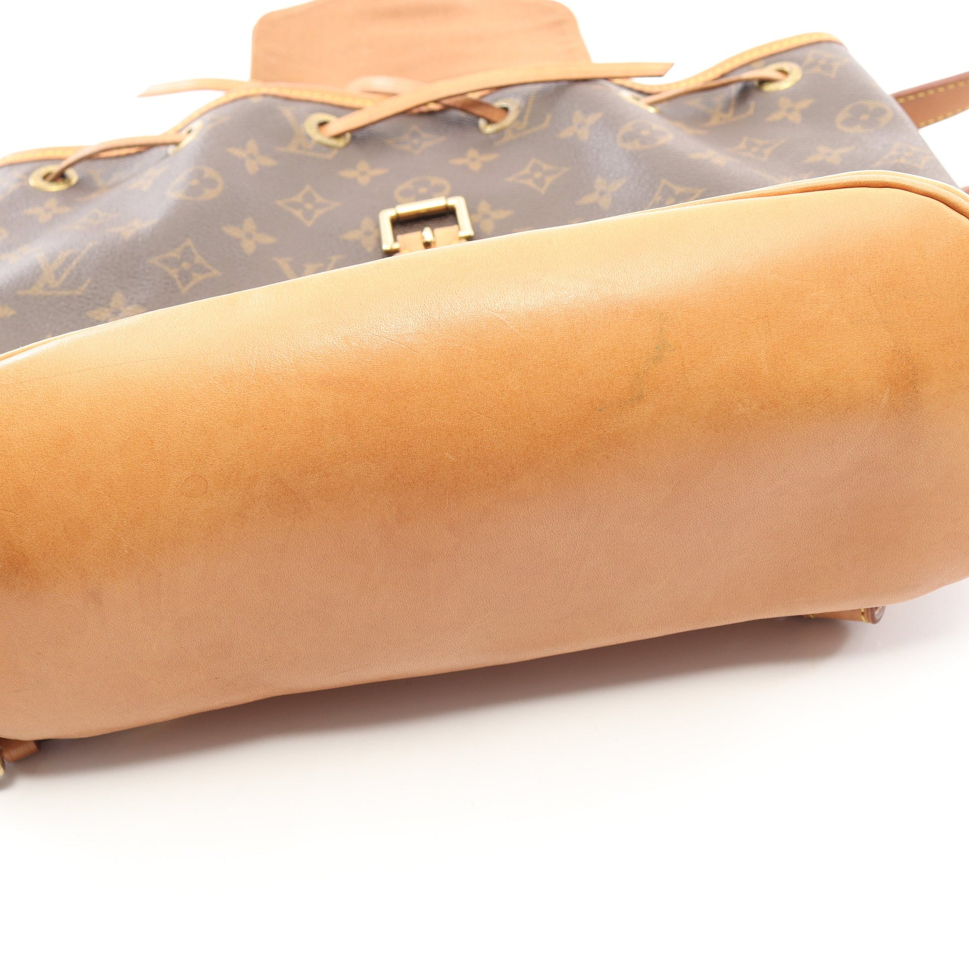 モンスリMM モノグラム バックパック リュックサック PVC レザー ブラウン ルイヴィトン バッグ LOUIS VUITTON
