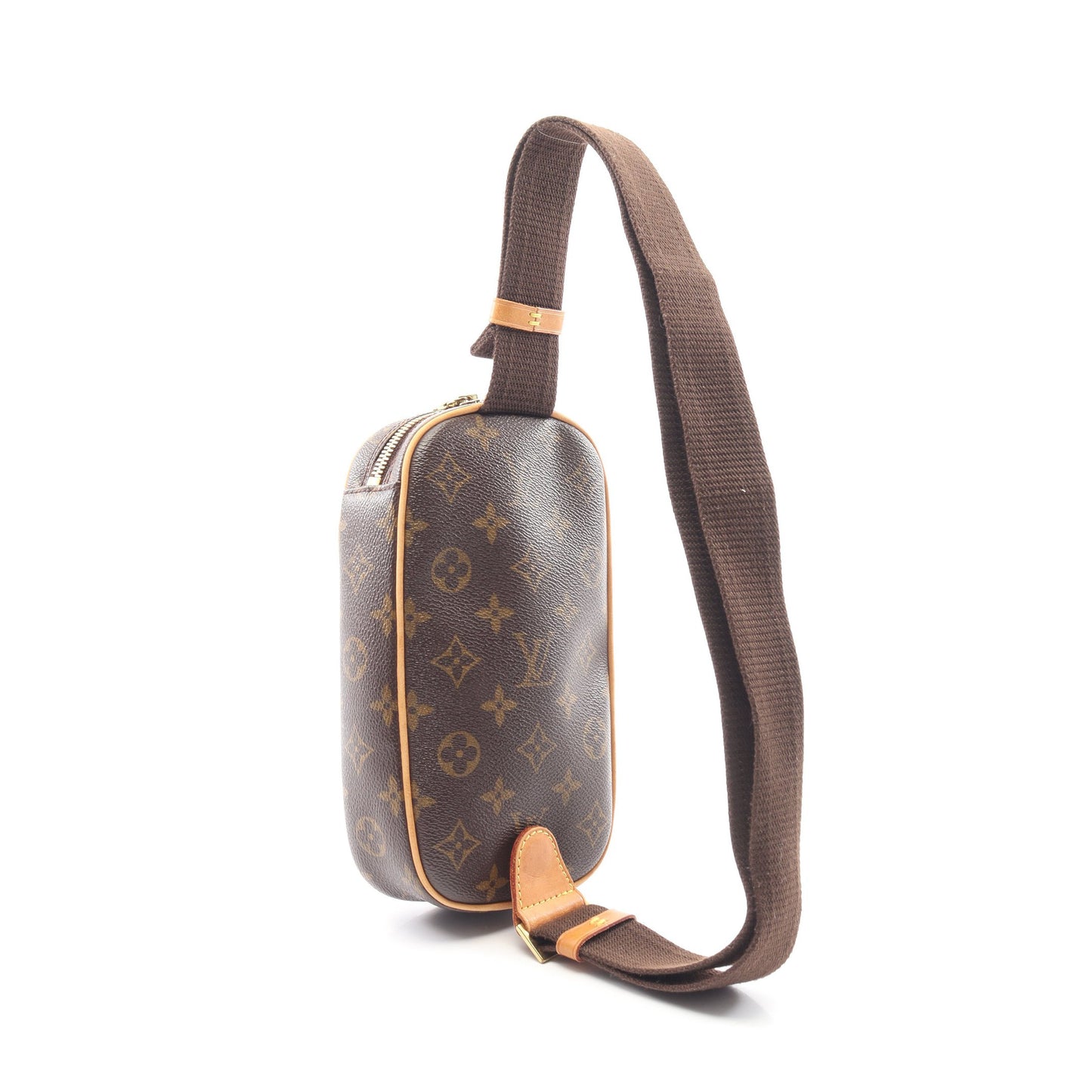 ポシェットガンジュ モノグラム ボディバッグ PVC レザー ブラウン ルイヴィトン バッグ LOUIS VUITTON