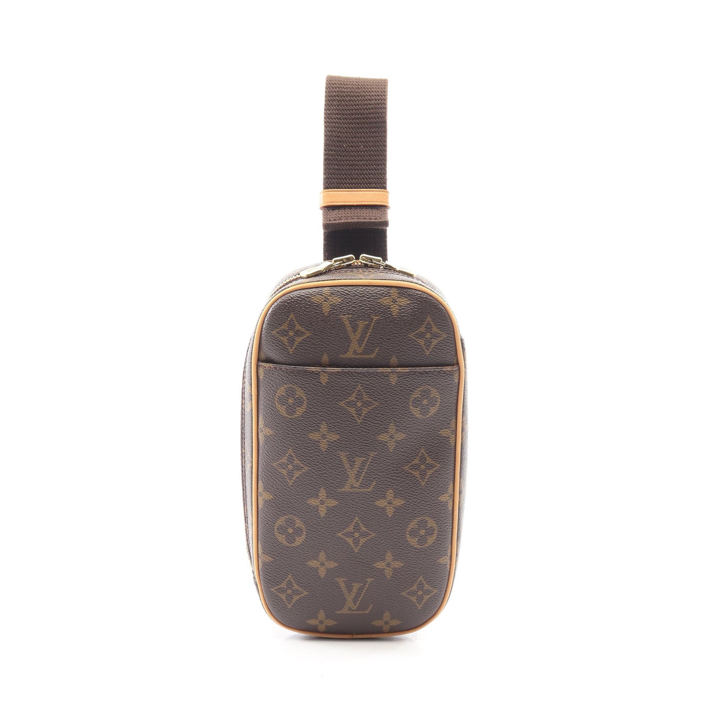 ポシェットガンジュ モノグラム ボディバッグ PVC レザー ブラウン ルイヴィトン バッグ LOUIS VUITTON