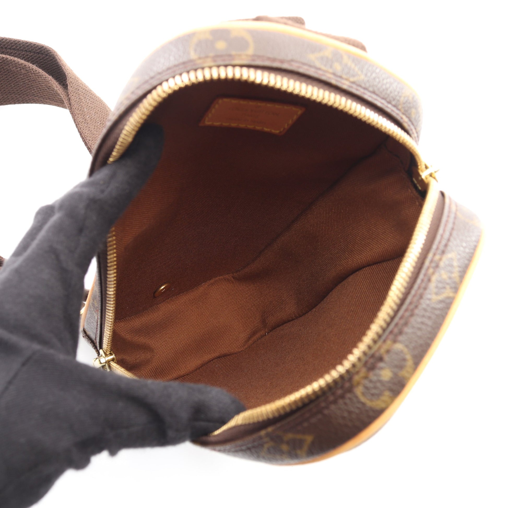 ポシェットガンジュ モノグラム ボディバッグ PVC レザー ブラウン ルイヴィトン バッグ LOUIS VUITTON