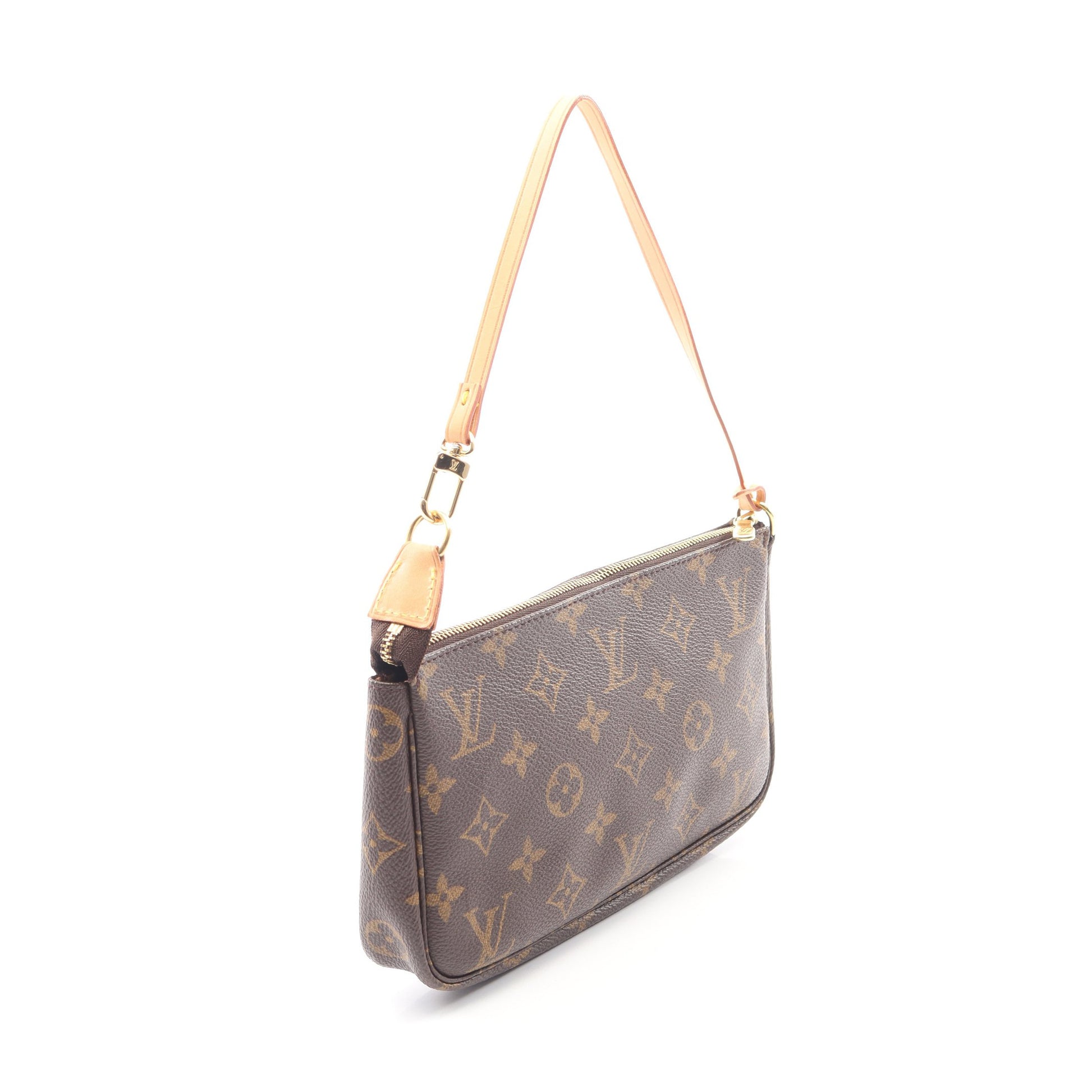 ポシェットアクセソワール モノグラム ハンドバッグ PVC レザー ブラウン ルイヴィトン バッグ LOUIS VUITTON