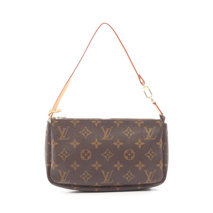 ポシェットアクセソワール モノグラム ハンドバッグ PVC レザー ブラウン ルイヴィトン バッグ LOUIS VUITTON