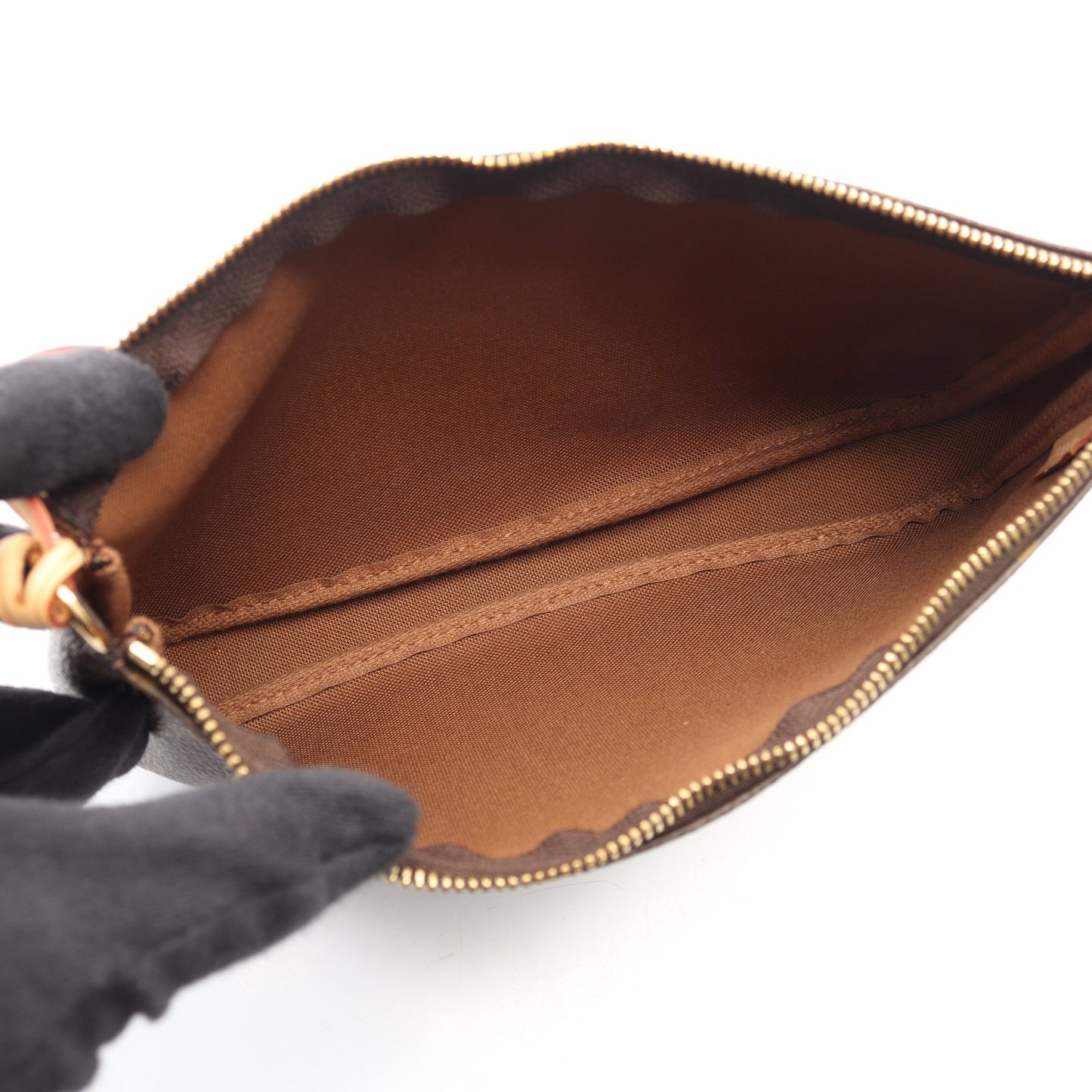 ポシェットアクセソワール モノグラム ハンドバッグ PVC レザー ブラウン ルイヴィトン バッグ LOUIS VUITTON