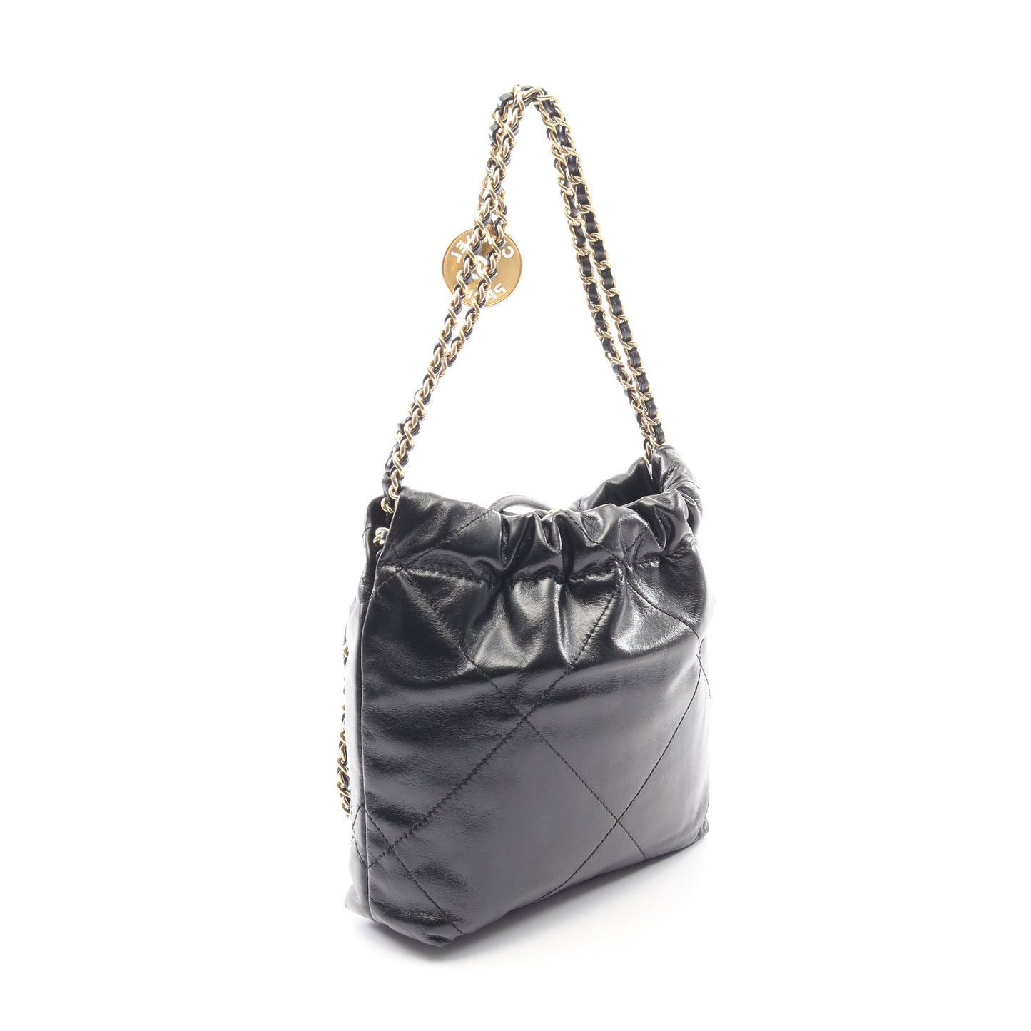 CHANEL 22 ミニ チェーンショルダーバッグ レザー ブラック ゴールド金具 シャネル バッグ CHANEL