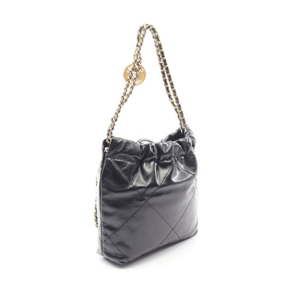 CHANEL 22 ミニ チェーンショルダーバッグ レザー ブラック ゴールド金具 シャネル バッグ CHANEL