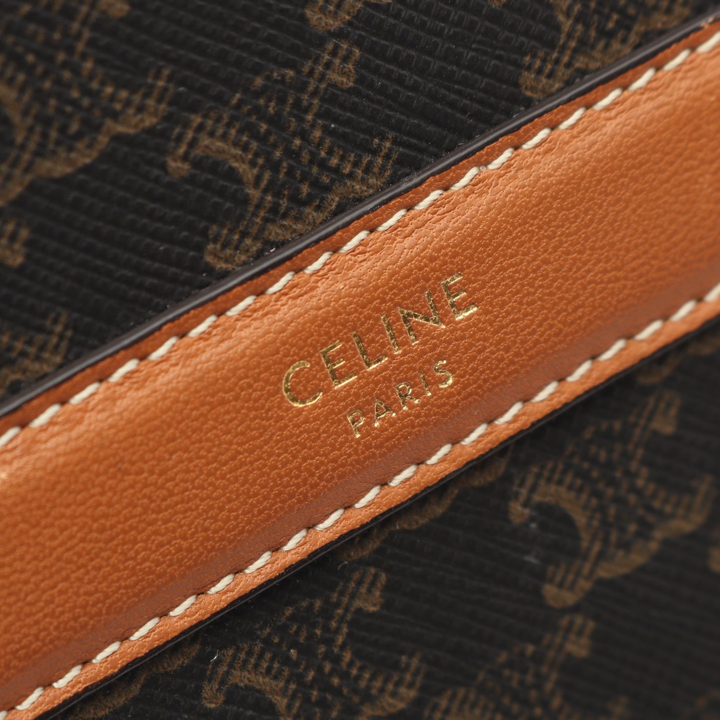 ラウンドパース トリオンフ ショルダーバッグ PVC レザー ブラック ブラウン セリーヌ バッグ CELINE