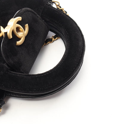 マトラッセ 2WAY チェーンショルダーバッグ ベロア ブラック ゴールド金具 シャネル バッグ CHANEL