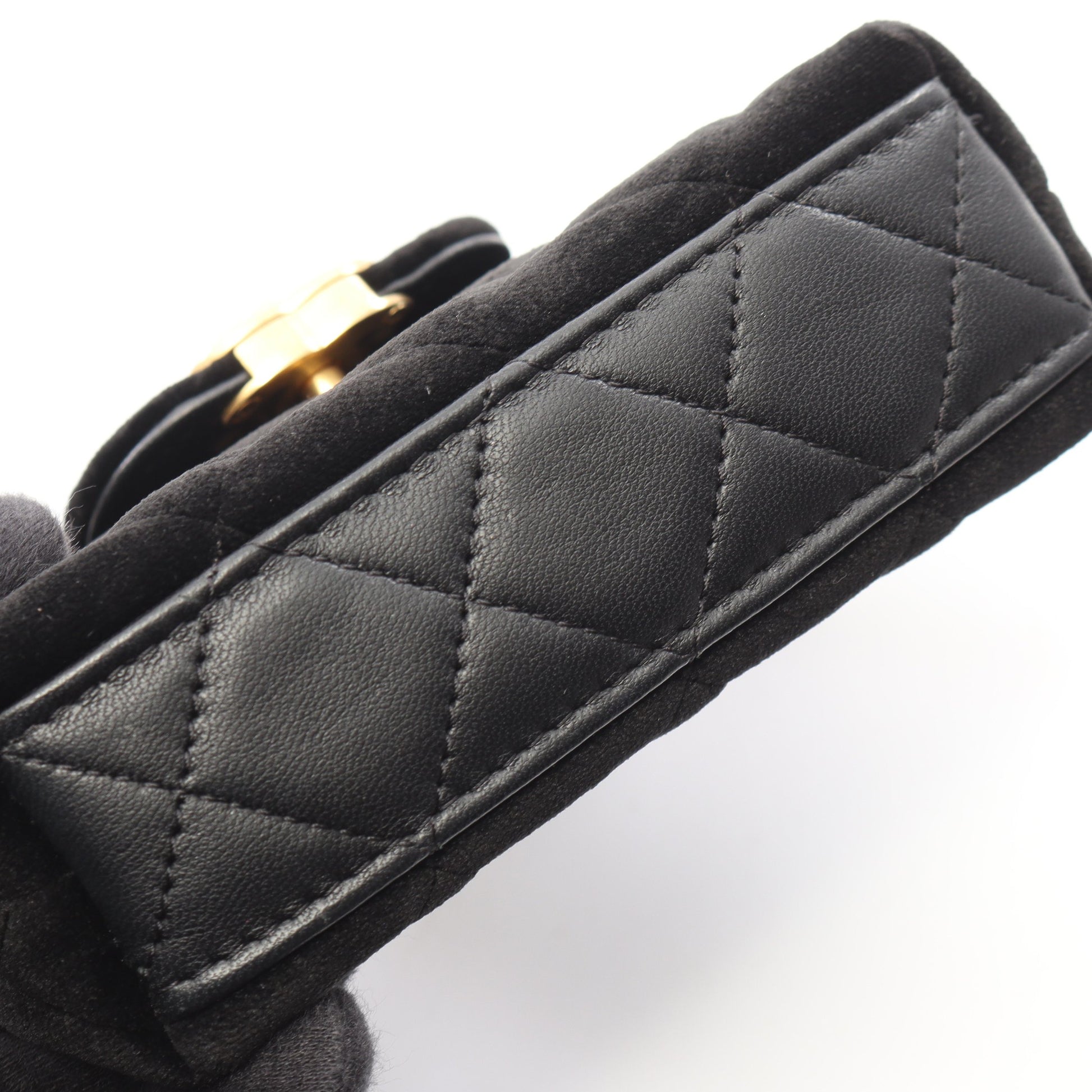 マトラッセ 2WAY チェーンショルダーバッグ ベロア ブラック ゴールド金具 シャネル バッグ CHANEL