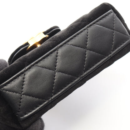 マトラッセ 2WAY チェーンショルダーバッグ ベロア ブラック ゴールド金具 シャネル バッグ CHANEL
