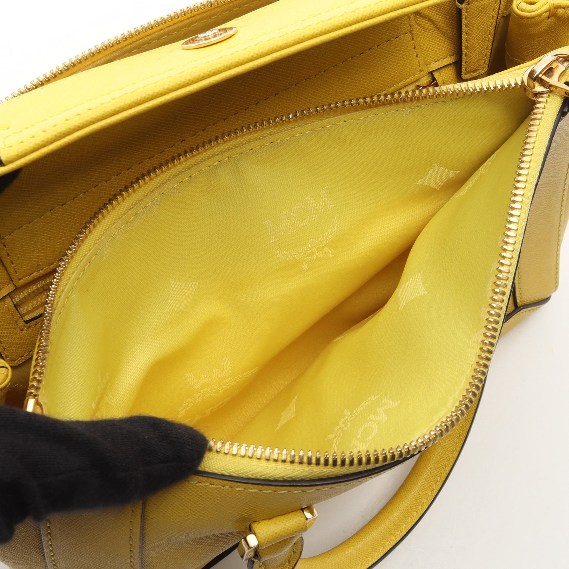2WAY ハンドバッグ レザー イエロー エムシーエム バッグ MCM
