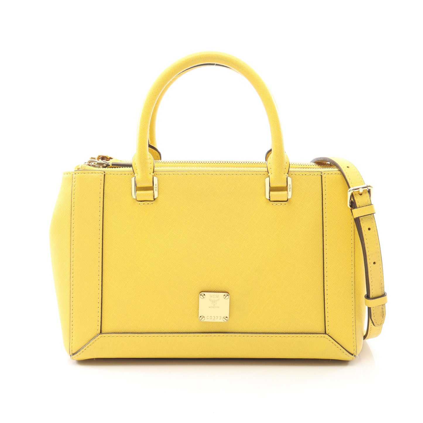 2WAY ハンドバッグ レザー イエロー エムシーエム バッグ MCM