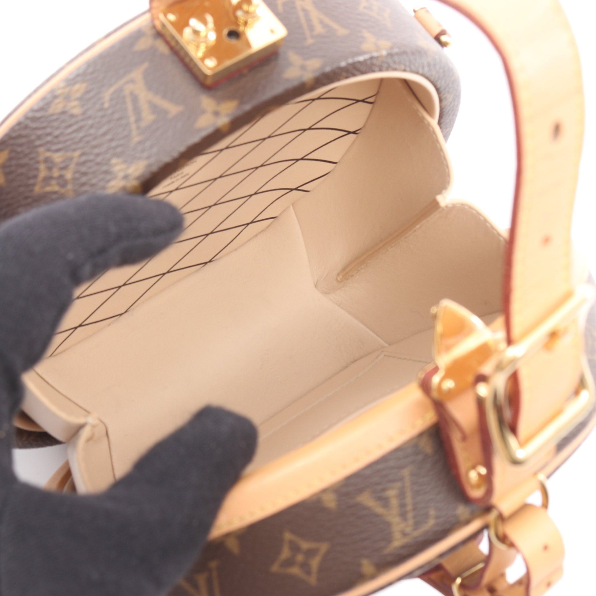 プティット ボワット シャポー モノグラム 2WAY ハンドバッグ PVC レザー ブラウン ルイヴィトン バッグ LOUIS VUITTON