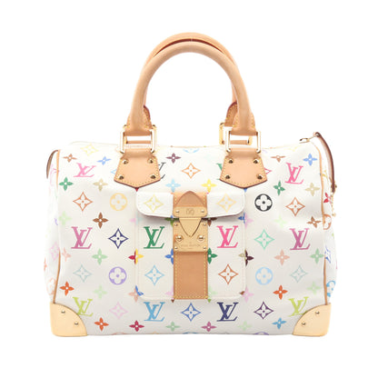 スピーディ30 モノグラムマルチカラー ブロン ハンドバッグ PVC レザー ホワイト ルイヴィトン バッグ LOUIS VUITTON