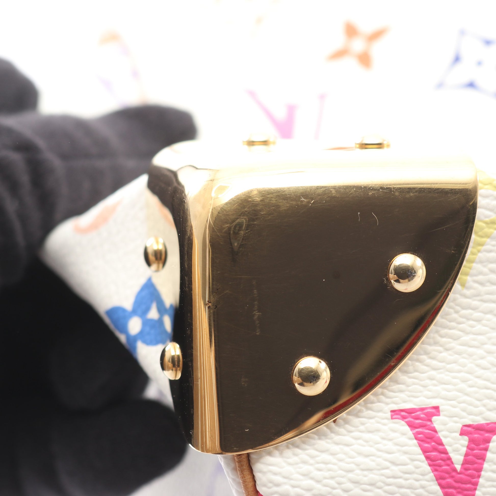 スピーディ30 モノグラムマルチカラー ブロン ハンドバッグ PVC レザー ホワイト ルイヴィトン バッグ LOUIS VUITTON