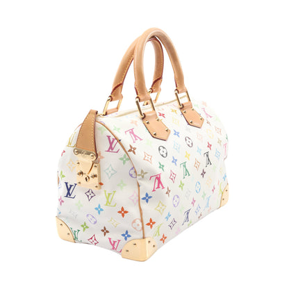スピーディ30 モノグラムマルチカラー ブロン ハンドバッグ PVC レザー ホワイト ルイヴィトン バッグ LOUIS VUITTON