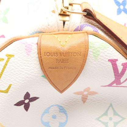 スピーディ30 モノグラムマルチカラー ブロン ハンドバッグ PVC レザー ホワイト ルイヴィトン バッグ LOUIS VUITTON