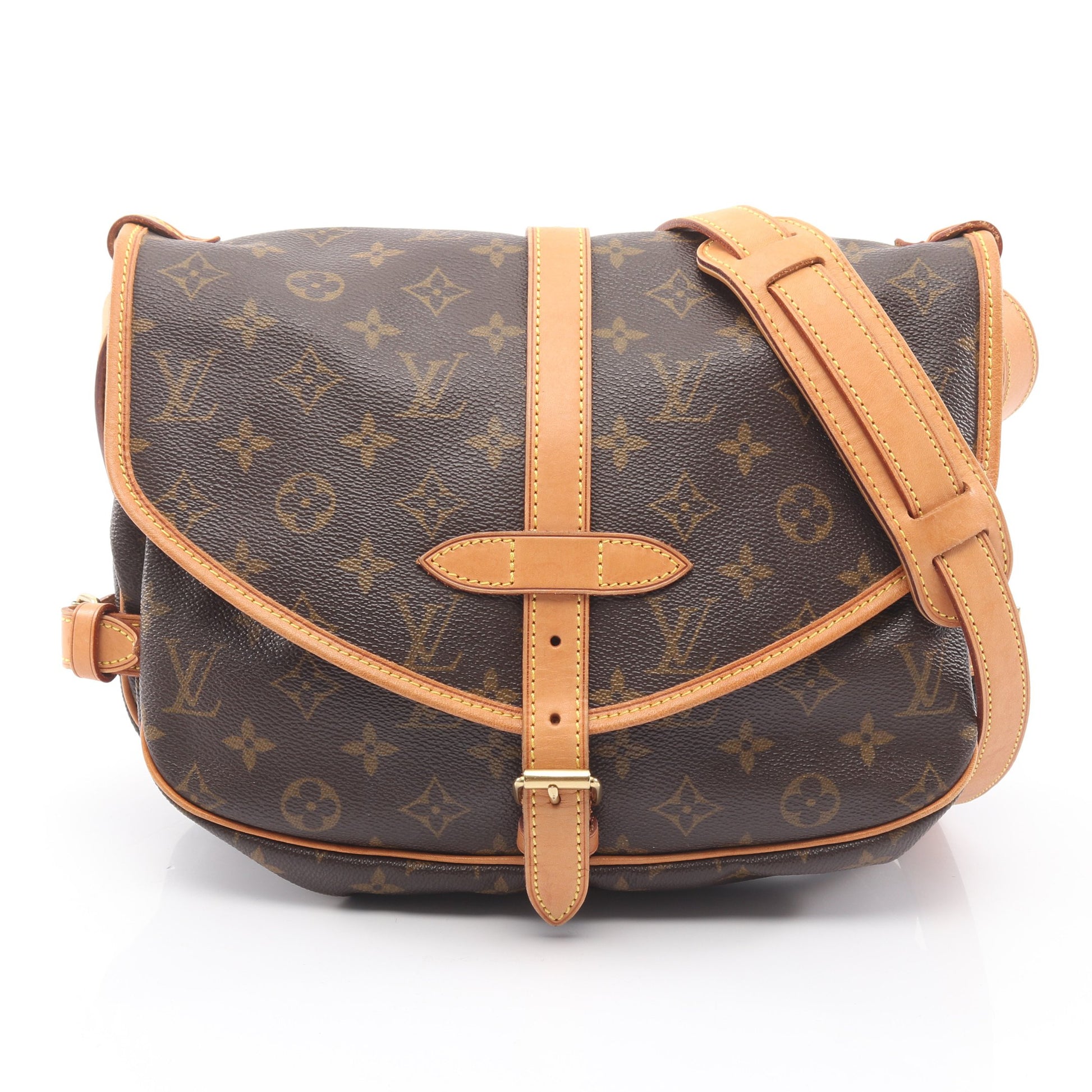 ソミュール30 モノグラム ショルダーバッグ PVC レザー ブラウン ルイヴィトン バッグ LOUIS VUITTON