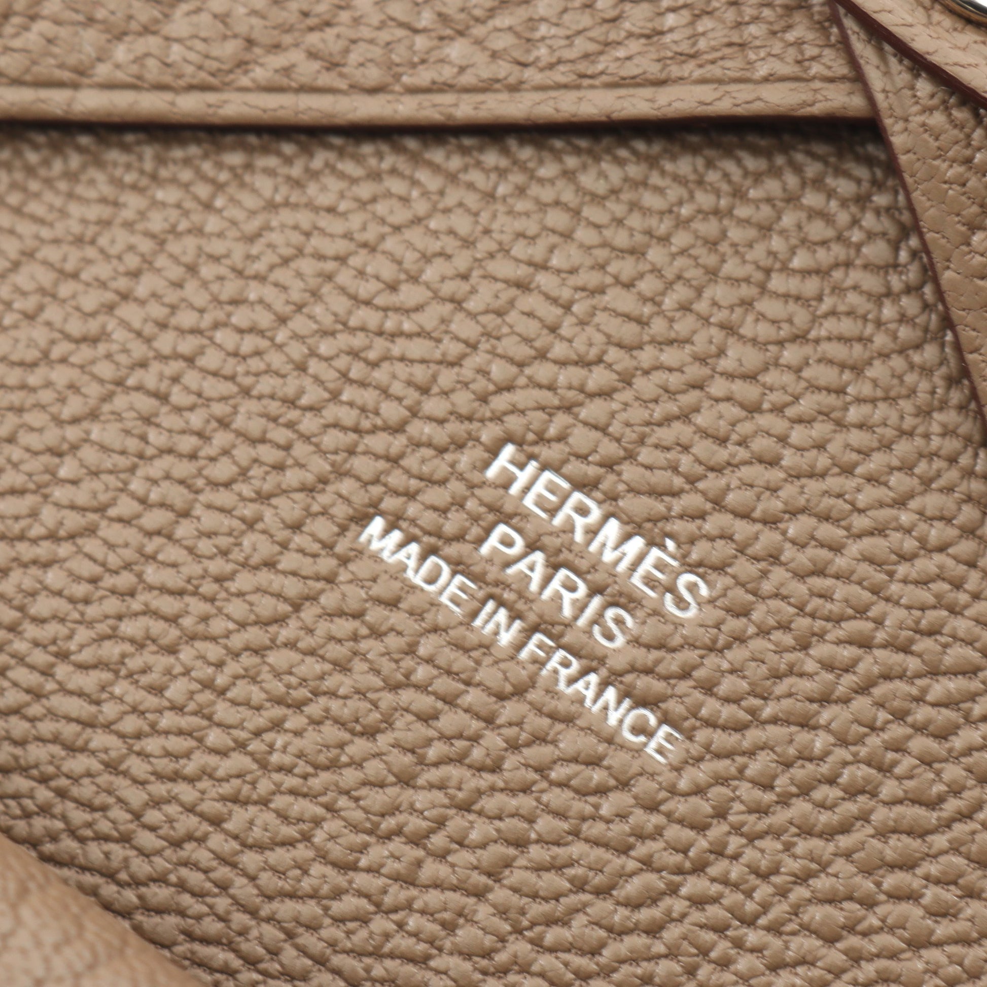 カルヴィデュオ エトゥープ コインケース シェーブル グレーベージュ シルバー金具 W刻印 エルメス 財布・小物 HERMES