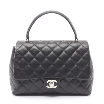 マトラッセ トップハンドルバッグ ハンドバッグ ラムスキン ブラック シルバー金具 シャネル バッグ CHANEL