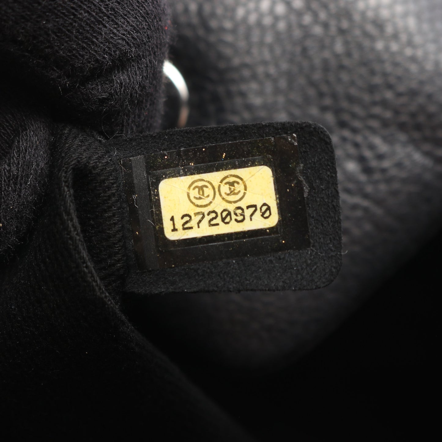 マトラッセ デカココマーク ハンドバッグ キャビアスキン ブラック シルバー金具 シャネル バッグ CHANEL